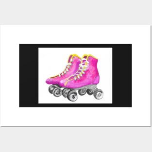 Watercolor Roller Skates Posters and Art